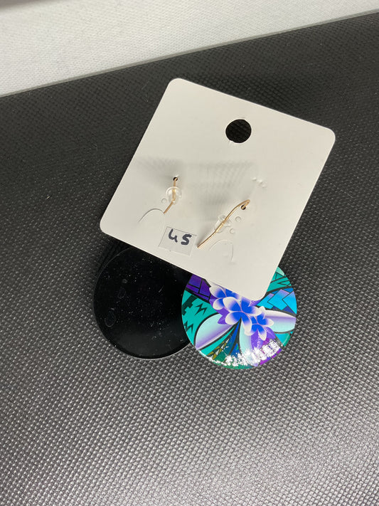 Boucles d'oreille ronde floral