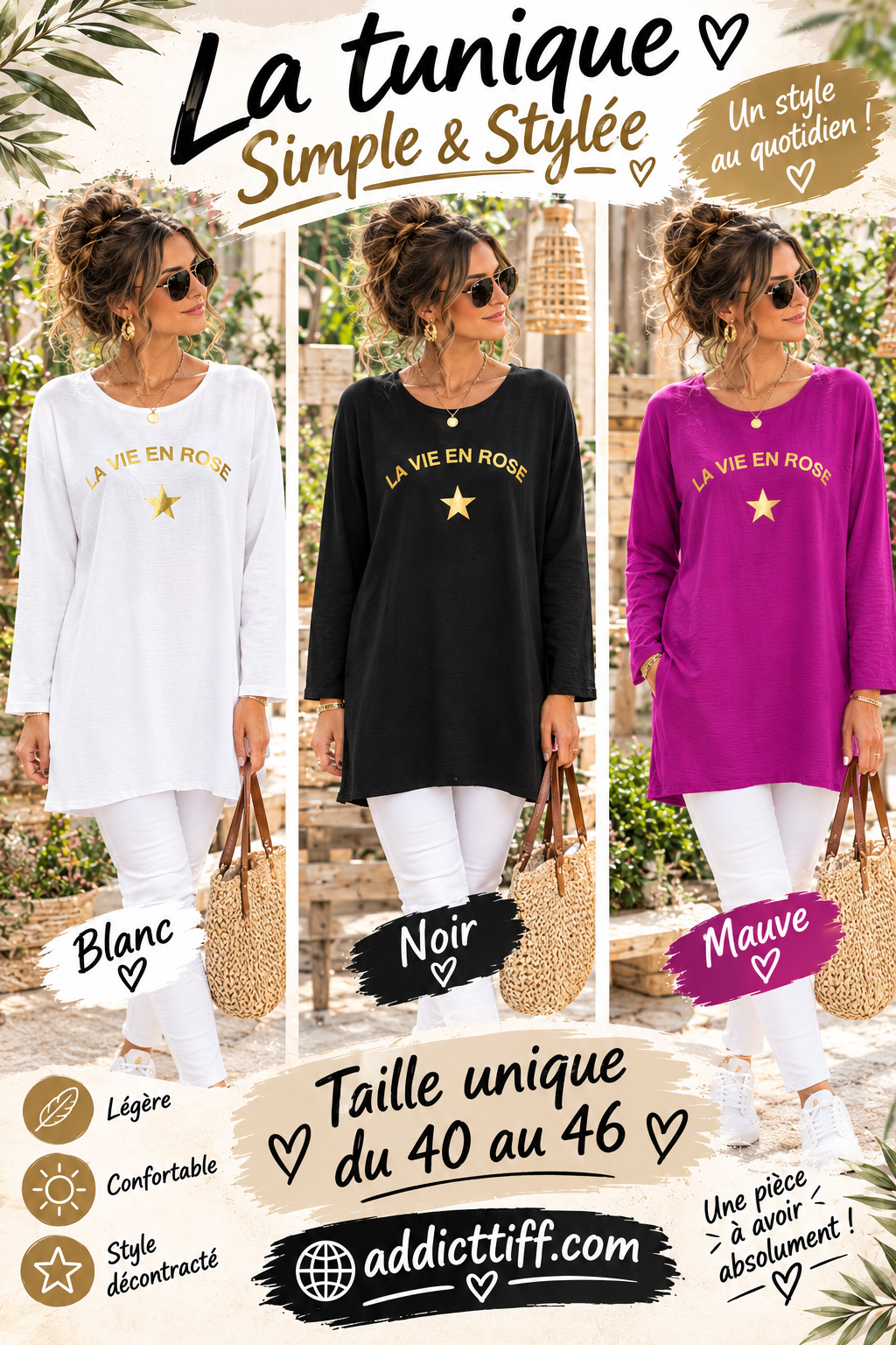 Tunique "la vie en rose"