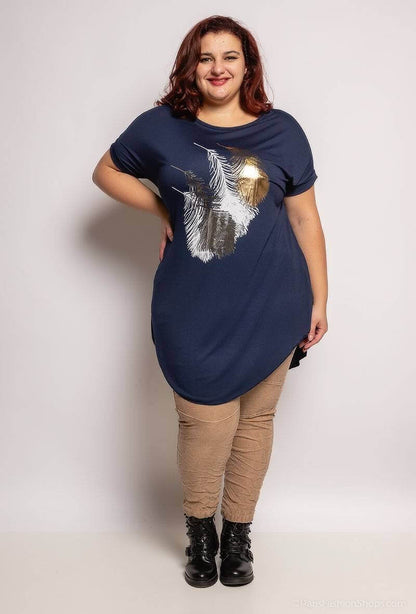 Tee-shirt long "plumes"