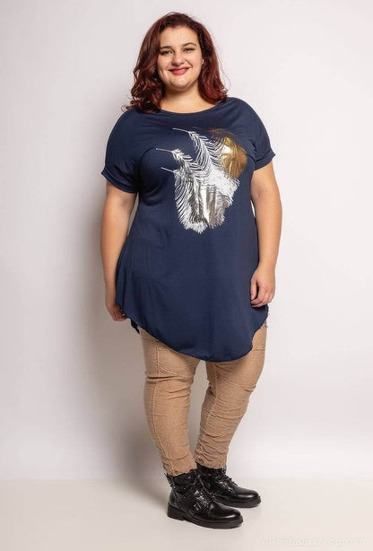 Tee-shirt long "plumes"