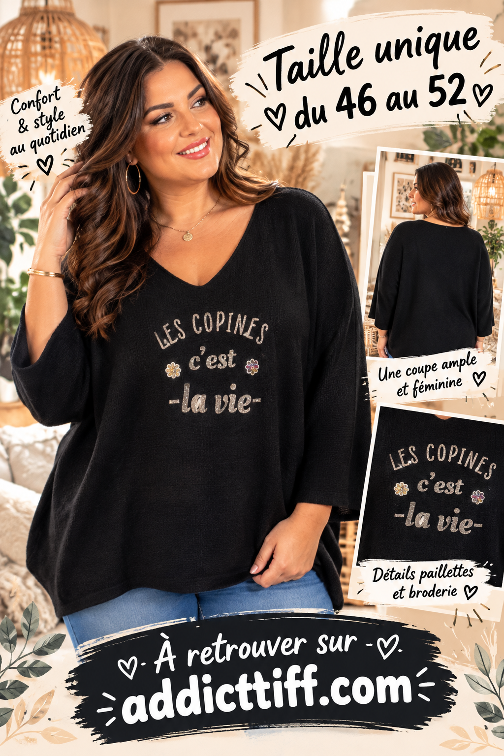 Pull "les copines c'est la vie"