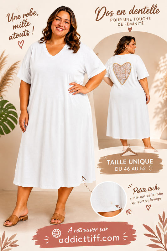 Robe coeur en dentelle - taché