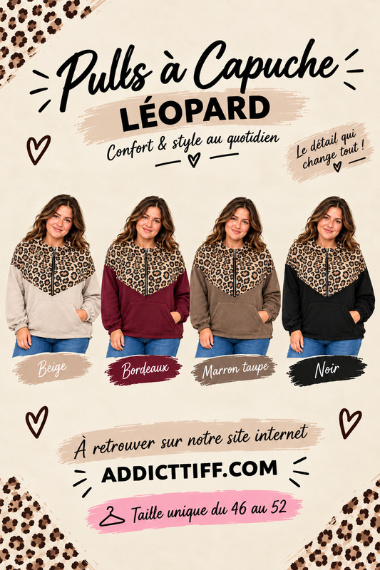Pull à capuche Leopard