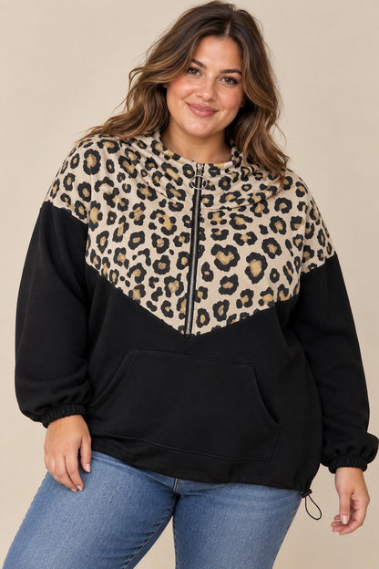 Pull à capuche Leopard