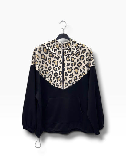 Pull à capuche Leopard