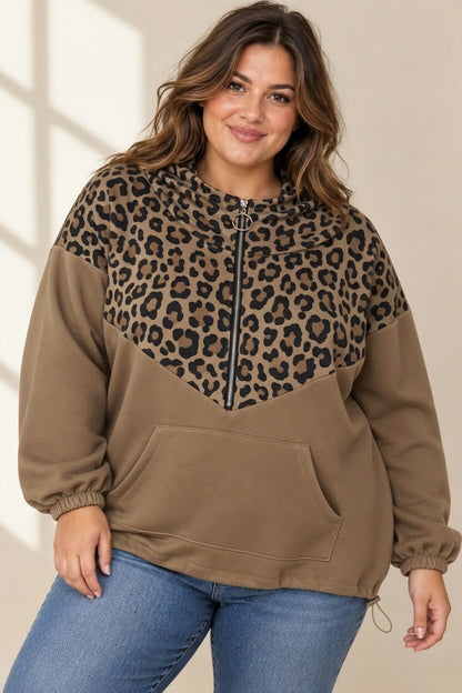 Pull à capuche Leopard