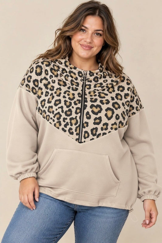 Pull à capuche Leopard