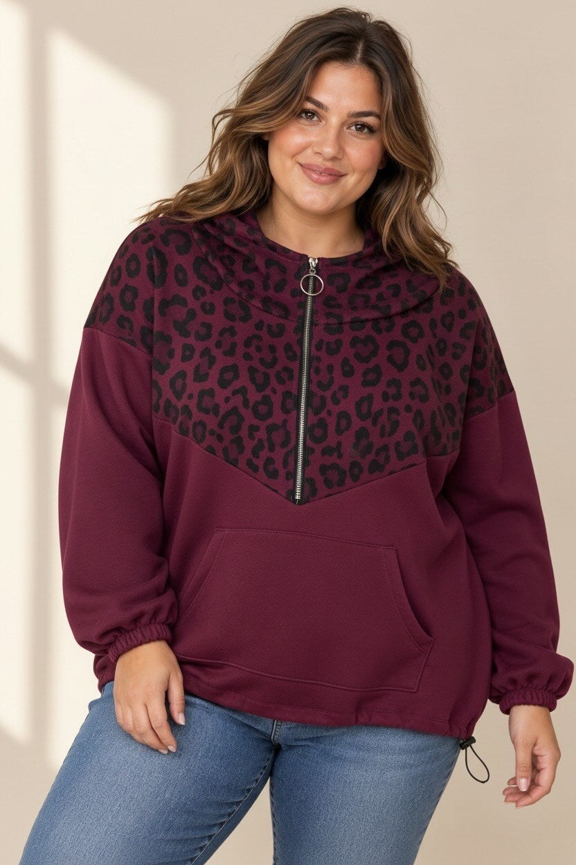 Pull à capuche Leopard