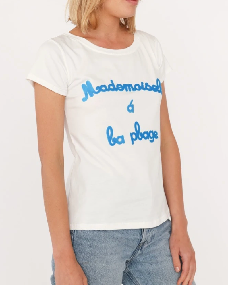 Tee-shirt "mademoiselle à la plage"