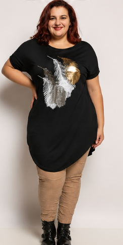 Tee-shirt long "plumes"