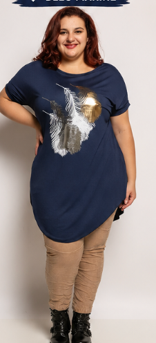 Tee-shirt long "plumes"