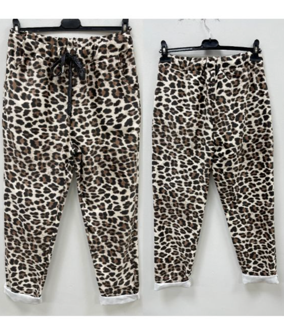 Pantalon en daim Leopard