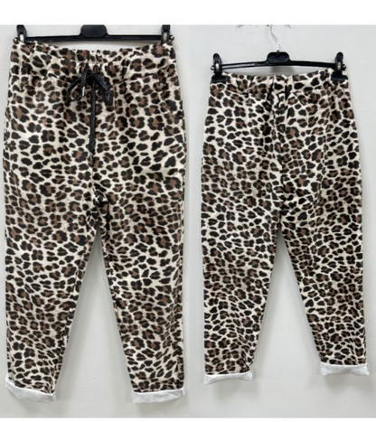 Pantalon en daim Leopard