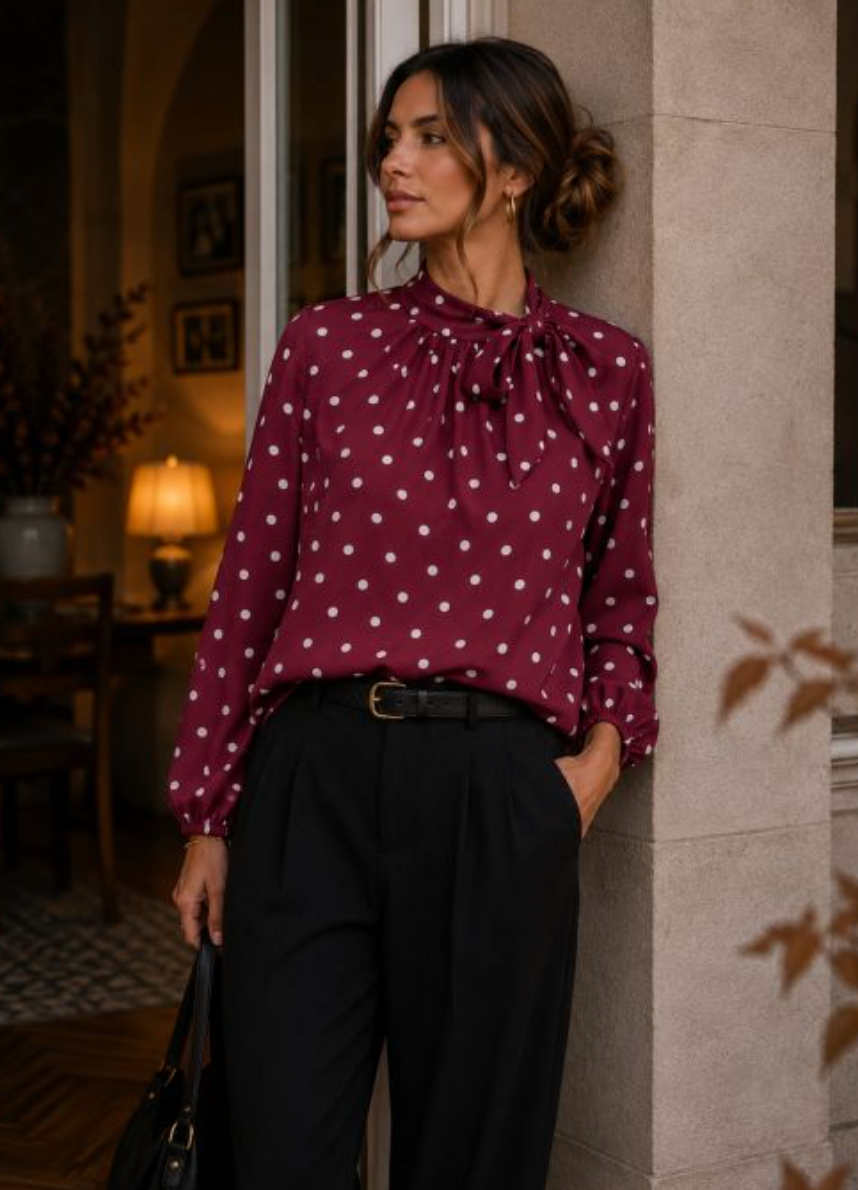 Blouse à pois