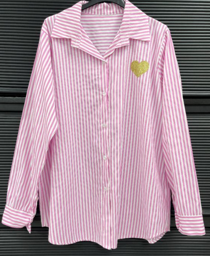 Chemise Rayée coeur