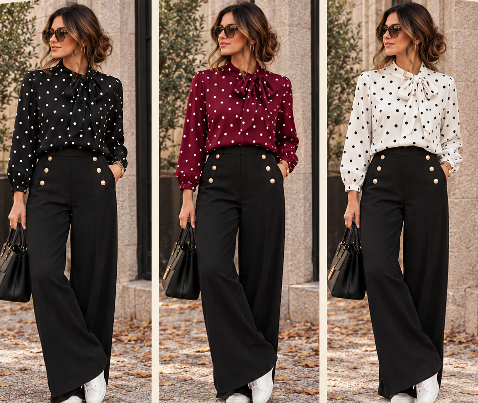 Blouse à pois