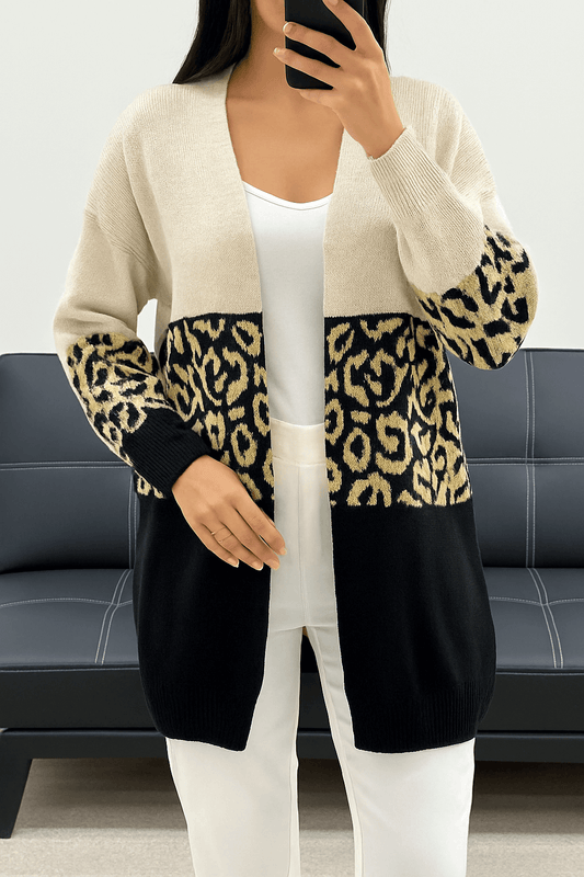 Long gilet leopard