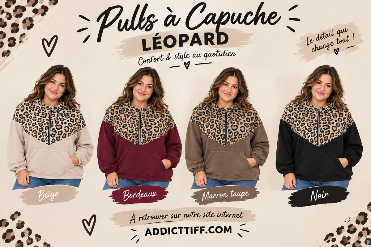 Pull à capuche Leopard