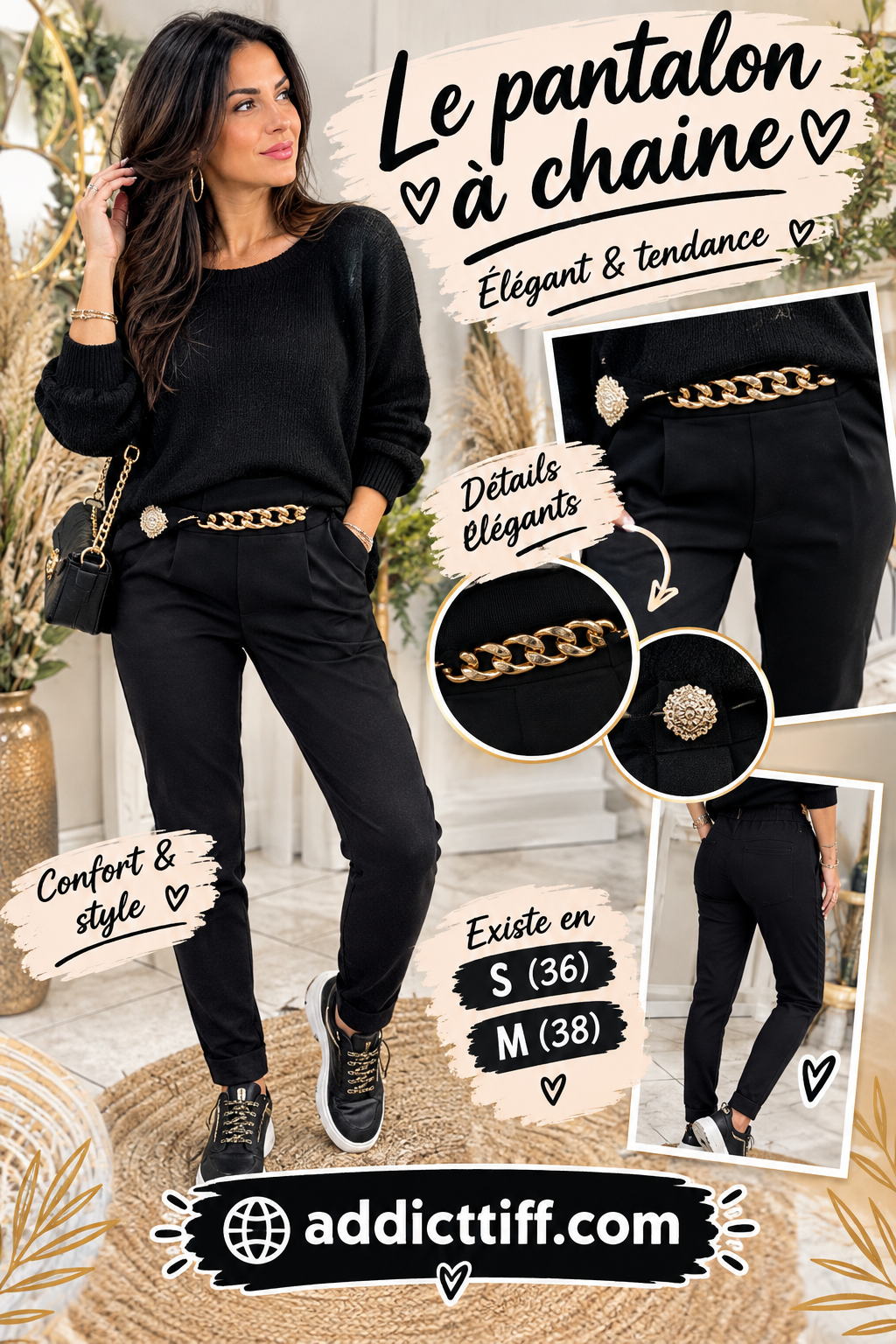 Pantalon à chaîne