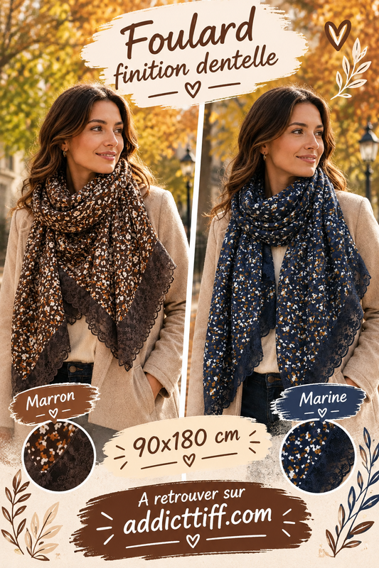 Foulard avec dentelle