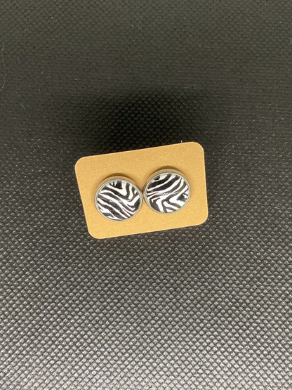 Boucles d'oreilles clous zébré