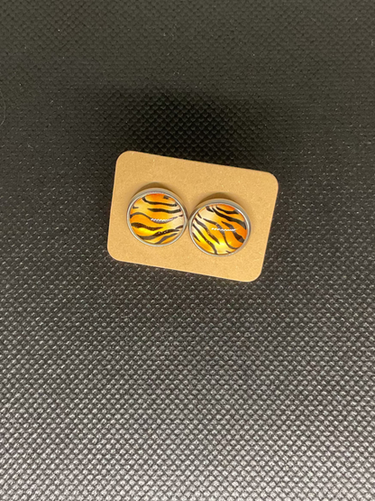 Boucles d'oreilles clous zébré