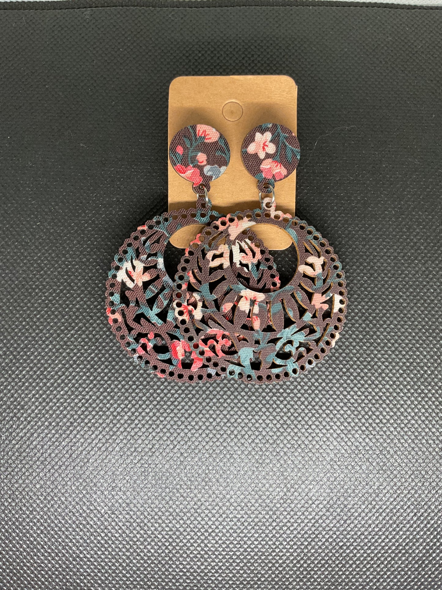 Boucles d'oreilles ronde en bois