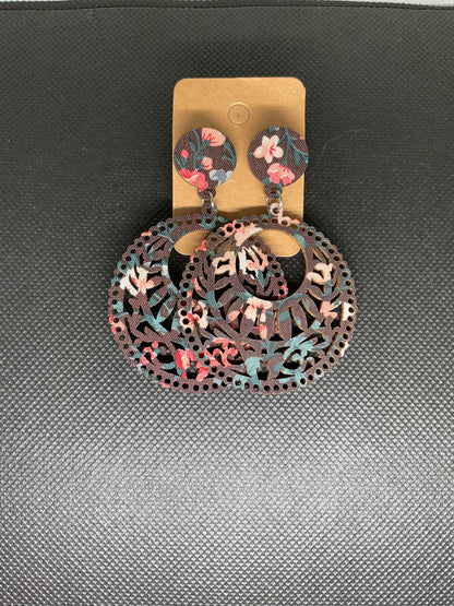 Boucles d'oreilles ronde en bois