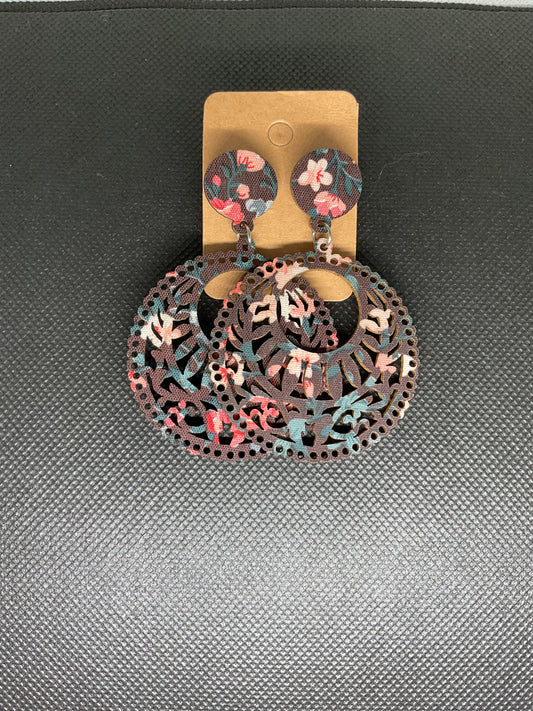 Boucles d'oreilles ronde en bois