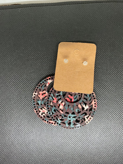 Boucles d'oreilles ronde en bois