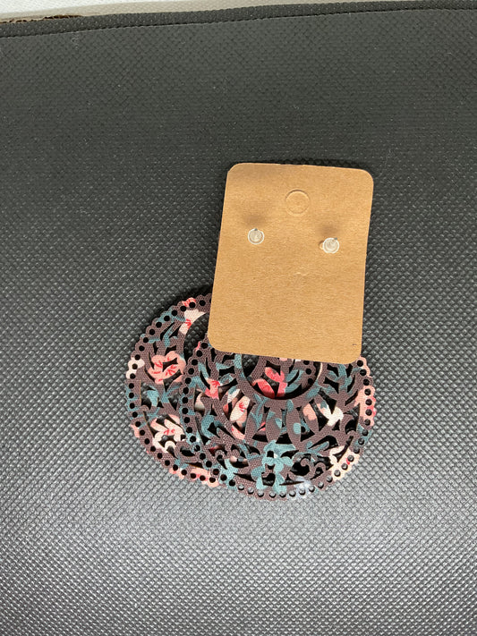 Boucles d'oreilles ronde en bois