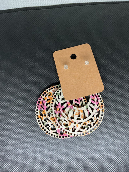 Boucles d'oreilles ronde en bois