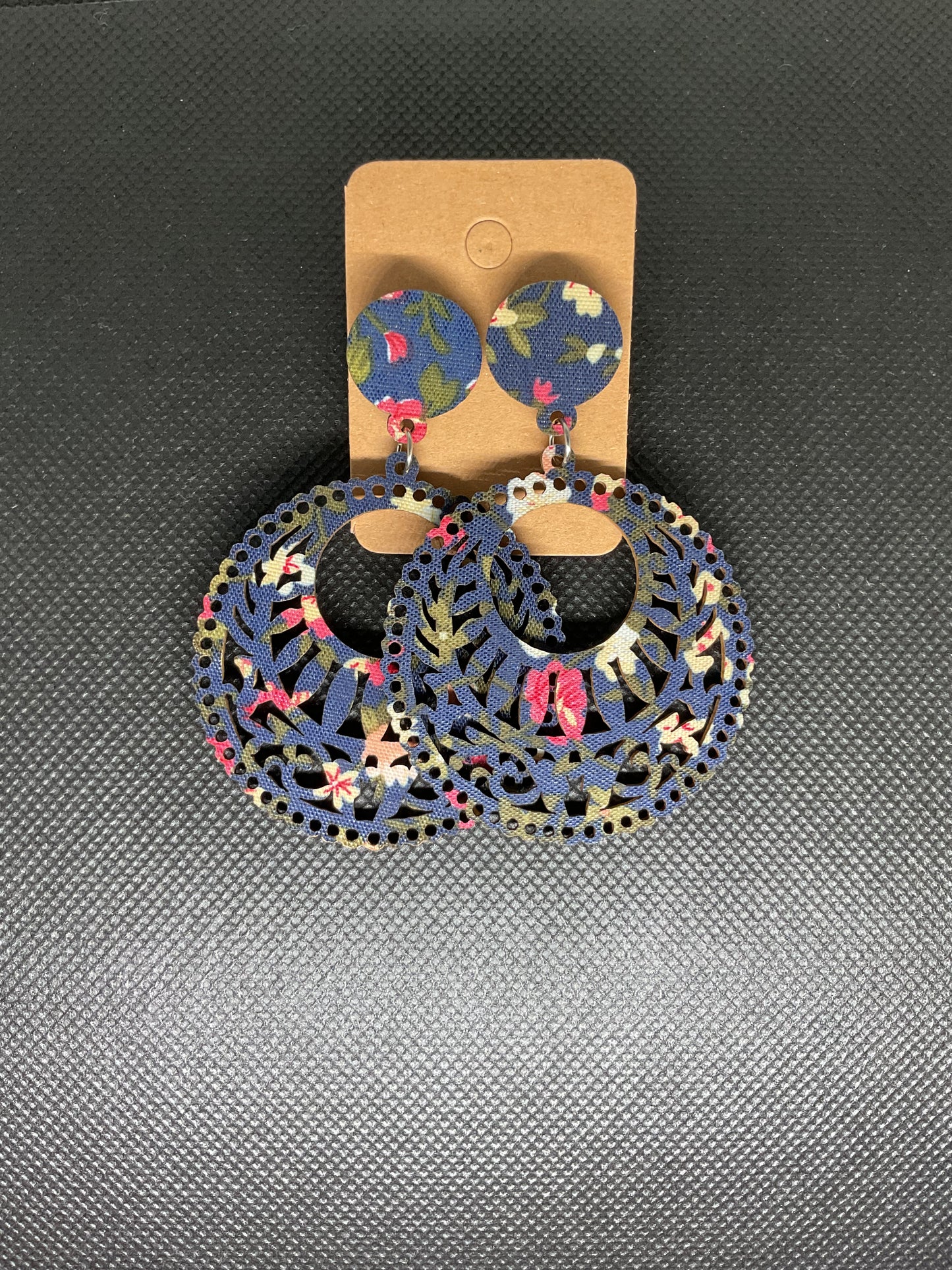 Boucles d'oreilles ronde en bois