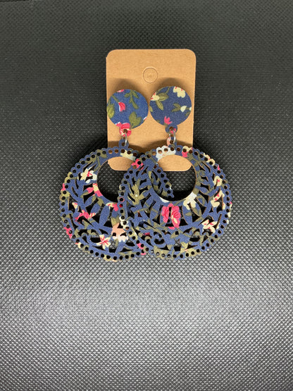 Boucles d'oreilles ronde en bois