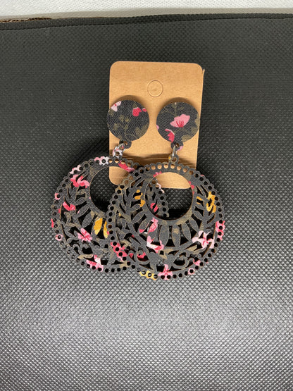 Boucles d'oreilles ronde en bois