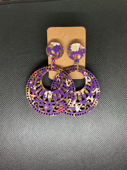 Boucles d'oreilles ronde en bois