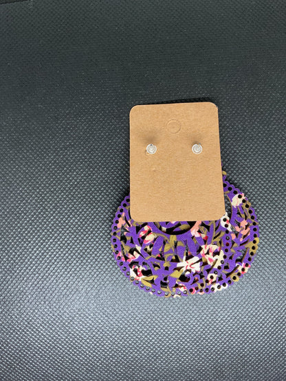 Boucles d'oreilles ronde en bois