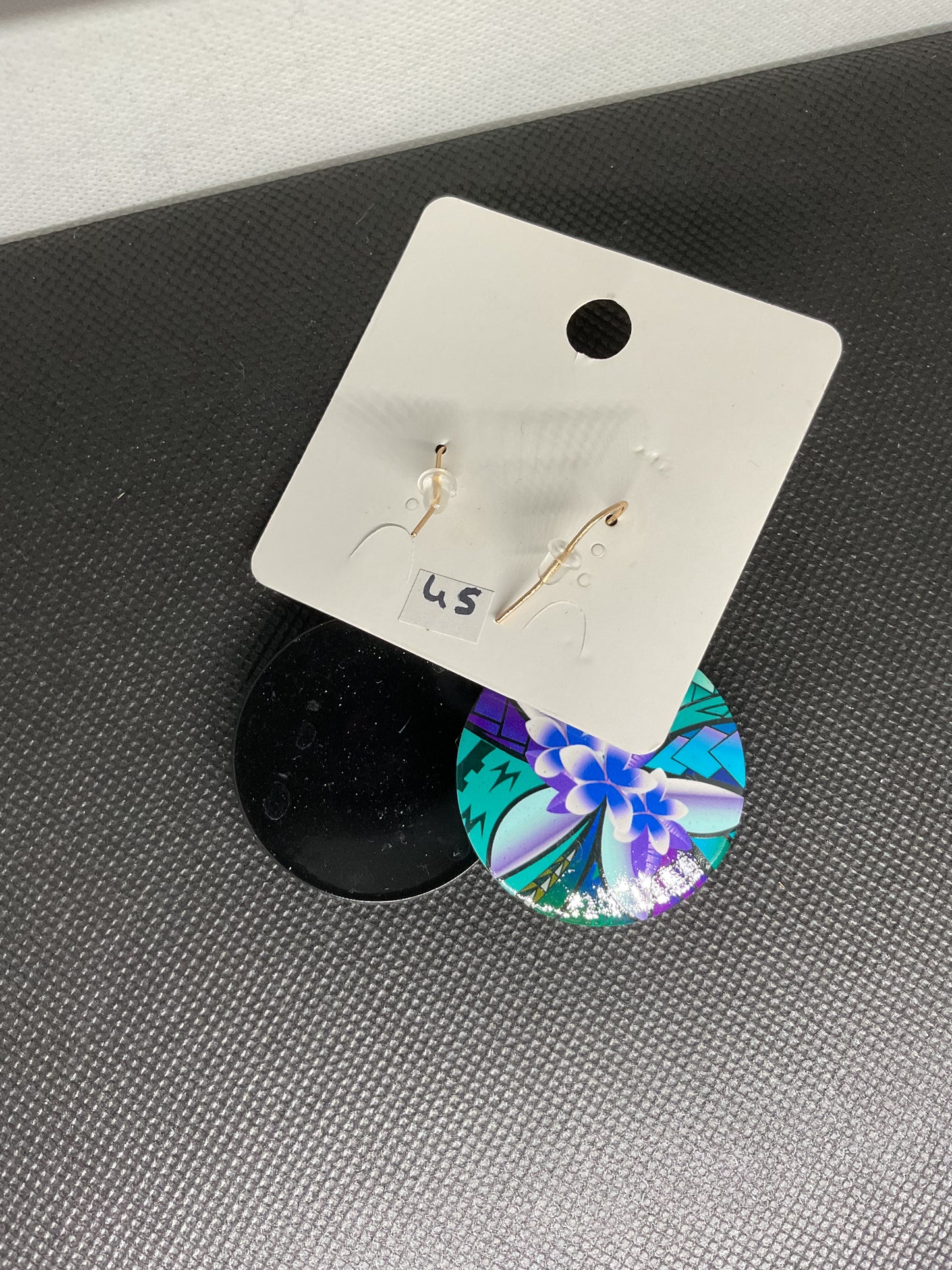 Boucles d'oreille ronde floral