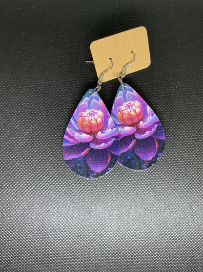 Boucles d'oreille gouttes fleurs