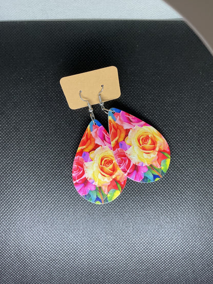 Boucles d'oreille gouttes fleurs