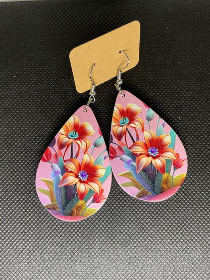Boucles d'oreille gouttes fleurs