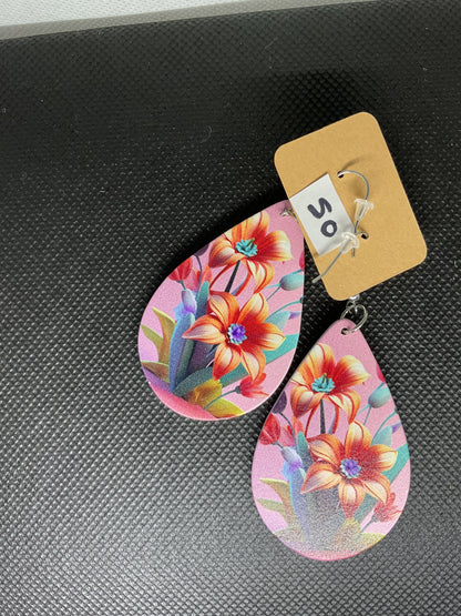 Boucles d'oreille gouttes fleurs