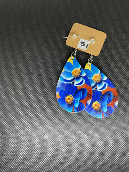 Boucles d'oreille gouttes fleurs