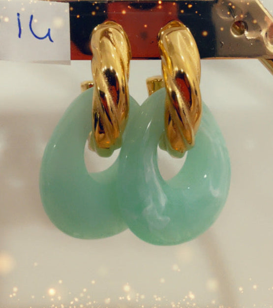 Boucles d'oreilles (menthe) - acier inoxydable