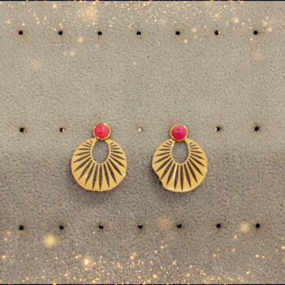 Boucles d'oreilles (rose) - acier inoxydable