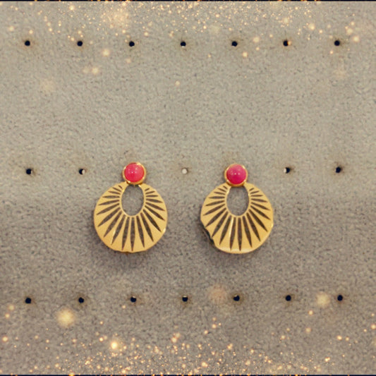 Boucles d'oreilles (rose) - acier inoxydable