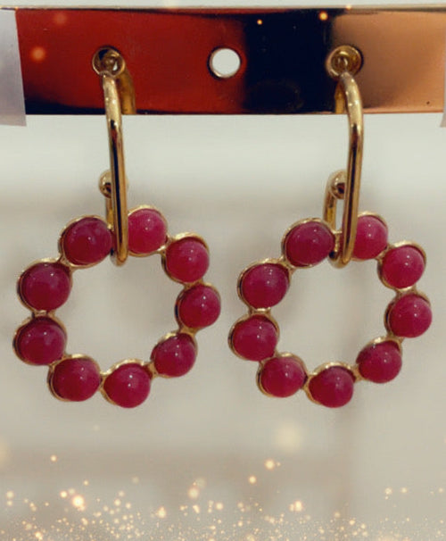 Boucles d'oreilles (rose) - acier inoxydable