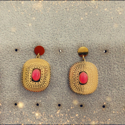 Boucles d'oreilles (rose) - acier inoxydable