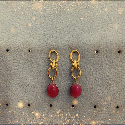 Boucles d'oreilles (rose) - acier inoxydable
