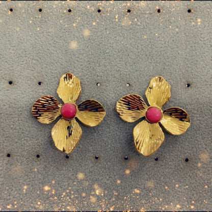 Boucles d'oreilles (rose) - acier inoxydable